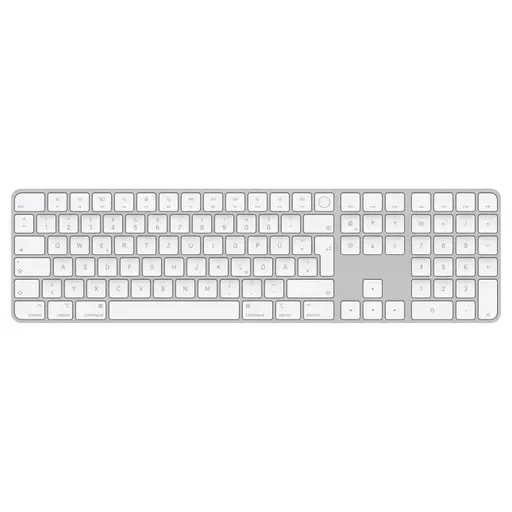 Apple Magic keyboard USB + Bluetooth German Aluminium, White