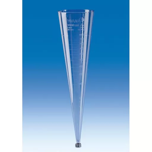 Sedimentation cone Imhoff, 1000ml capacity, SAN, with screw