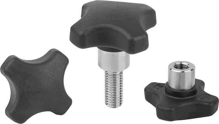 K1794 - Metal Detectable Plastic Palm Grips With Protruding Stainless Steel Bush