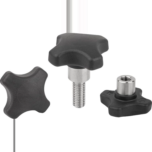 K1794 - Metal Detectable Plastic Palm Grips With Protruding Stainless Steel Bush