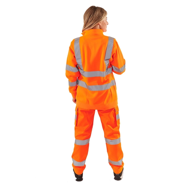 Picture of Supertouch Ladies Hi Vis Orange Eshaal Zipped Sweatshirt