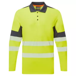 SYH-305- System-Hi-Vis-Yellow-Navy-CottonCool-Long-Sleeve-Polo-With-Segmented-Tape-Front straight on.jpg.png