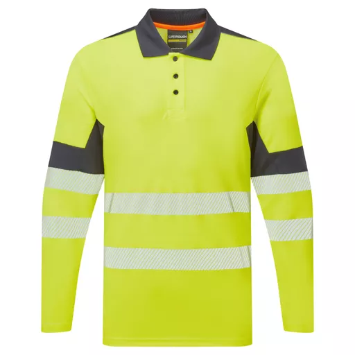 System Hi-Vis Eco Yellow CottonCool Long Sleeve Polo