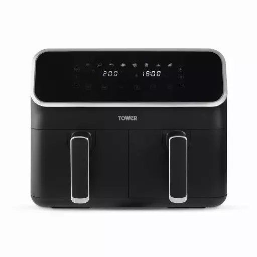 Tower T17088 Friggitrice ad Aria Doppio Cestello Vortx da 9 Litri con  Funzione Smart Finish, Friggitrice ad Aria, Air Fryer, Friggitrice Aria da  2600W, Nero : : Informatica