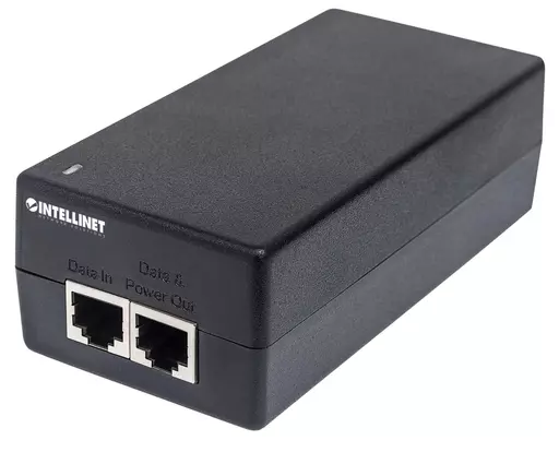 Intellinet Gigabit Ultra PoE+ Injector, 1 x 60 W Port, IEEE 802.3bt and IEEE 802.3at/af Compliant, Plastic Housing (UK 3-pin plug)