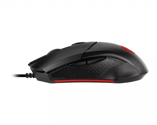 MSI CLUTCH GM08 Optical Gaming Mouse '4200 DPI Optical Sensor, 6 Programmable button, Symmetrical design, Durable switch with 10+ Million Clicks, Weight Adjustable, Red LED'