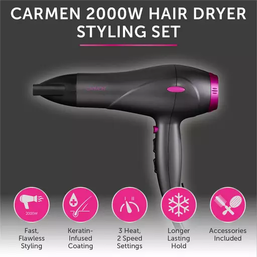 Neon 2000W Hair Dryer Styling Set