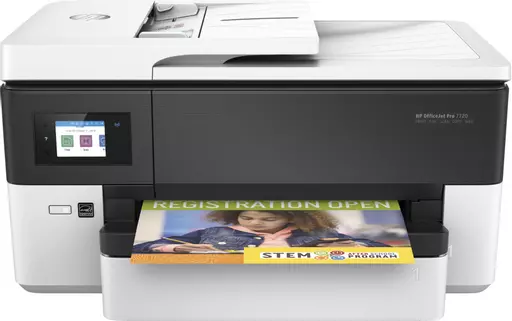 HP OfficeJet Pro 7720 Wide Format All-in-One Printer, Color, Printer for Small office, Print, copy, scan, fax, 35-sheet ADF; Front-facing USB printing; Two-sided printing