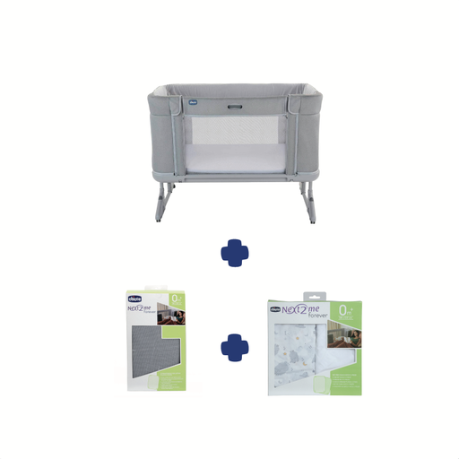 Chicco Ash Grey Next2me Forever Starter Bundle In