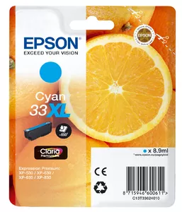 Epson C13T33624010/33XL Ink cartridge cyan high-capacity, 650 pages ISO/IEC 24711 8.9ml for Epson XP 530