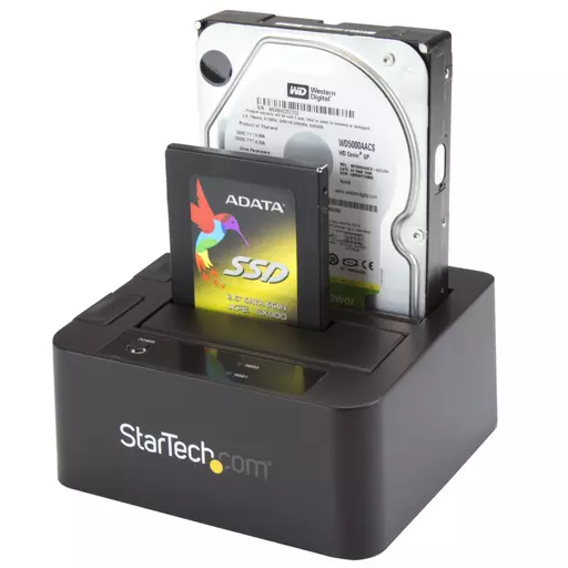 StarTech.com Dual-Bay USB 3.0 / eSATA to SATA Hard Drive Docking Station, USB Hard Drive Dock, External 2.5/3.5" SATA I/II/III SSD/HDD Docking Station, Hot-Swap Hard Drive Bays, Top-Loading