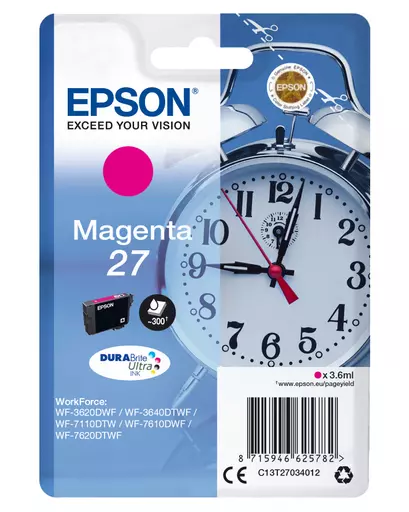 Epson C13T27034012/27 Ink cartridge magenta, 300 pages 3,6ml for Epson WF 3620