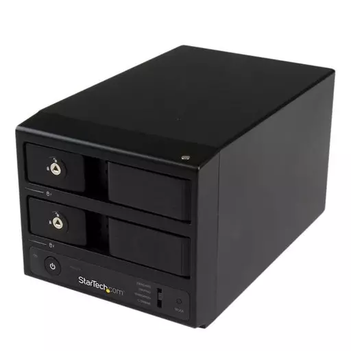 StarTech.com USB 3.0 / eSATA Dual-Bay Trayless 3.5” SATA III Hard Drive Enclosure with UASP - 2-Bay SATA 6 Gbps Hot-Swap HDD Enclosure