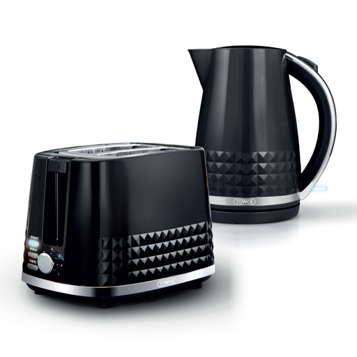 Tower Solitaire 2 Slice Toaster & Kettle Set Black