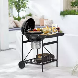 Kettle Grill with Side Table Charcoal BBQ Outdoor Living Tower Housewares