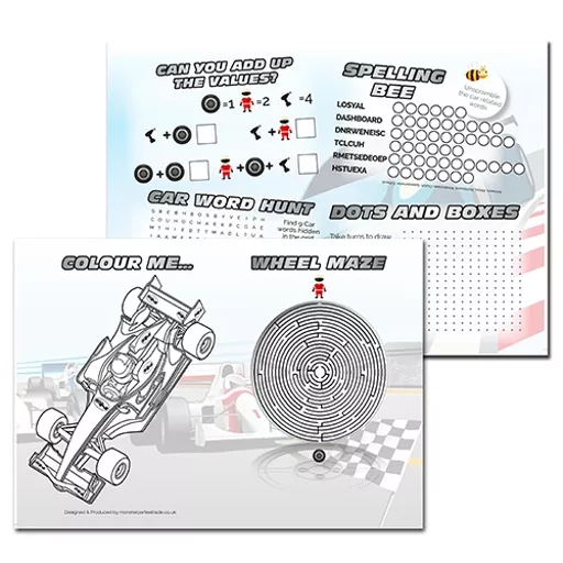 Car Themed A3 Activity - Pack of 250