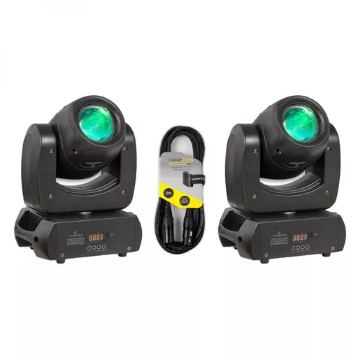 Soundsation Mood L100 Beam LED Moving Head Twin Pack Bundle