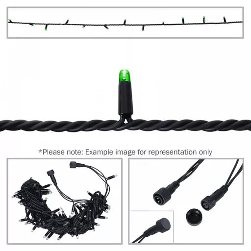 elumen8 Rubber Dimmable LED String Lights 20m Green Black