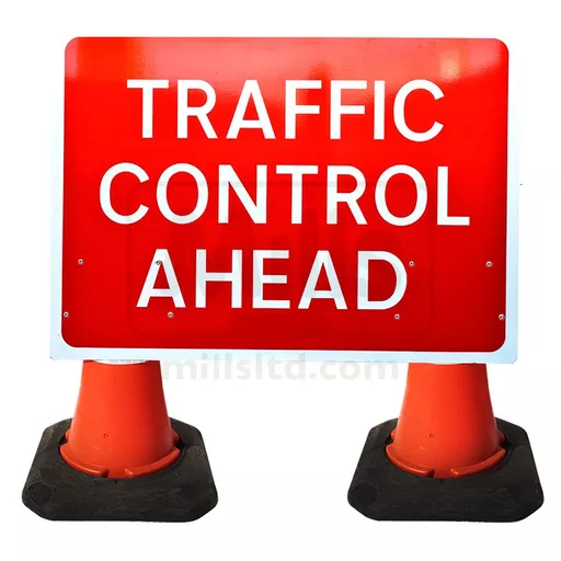 Mills Traffic Control Ahead Cone Sign - 1050 x 750mm