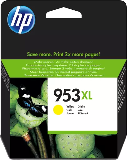 HP F6U18AE/953XL Ink cartridge yellow high-capacity, 1.45K pages 18ml for HP OfficeJet Pro 7700/8210/8710