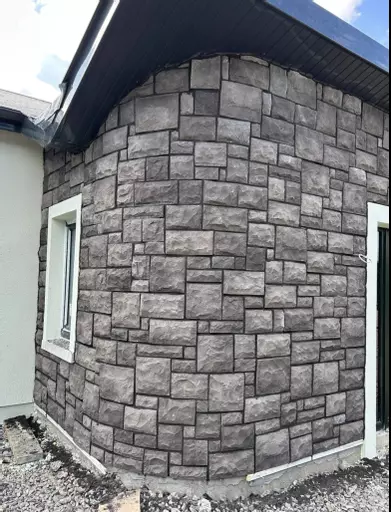 thin stone cladding for curved walls 