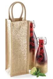 Shimmer Jute Bottle Bag