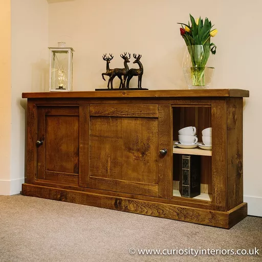 Devonshire Plank Low Sliding Door Sideboard