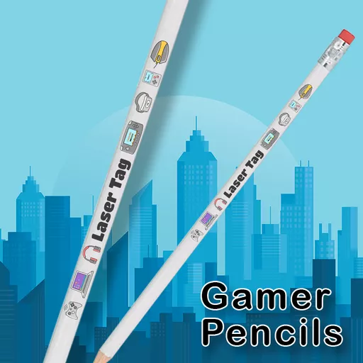 Gamer Personalised Pencil with Eraser (100 pencils)