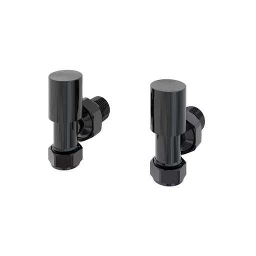 Angled radiator valve (pair) Black Gold