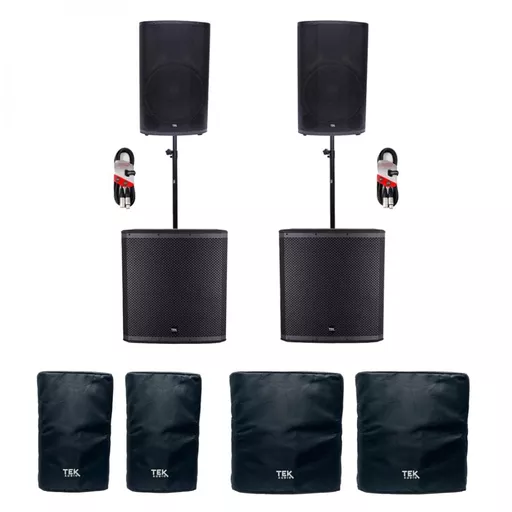 TEK Audio TEK15V2 & TEK18S Active PA System & Covers Bundle
