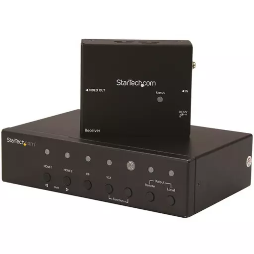 StarTech.com Multi-Input HDBaseT Extender with Built-in Switch - DisplayPort, VGA and HDMI Over CAT5e or CAT6 - Up to 4K