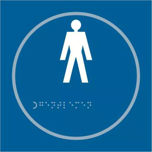 ASEC `Gents` 150mm x 150mm Taktyle (Braille) Self Adhesive Sign