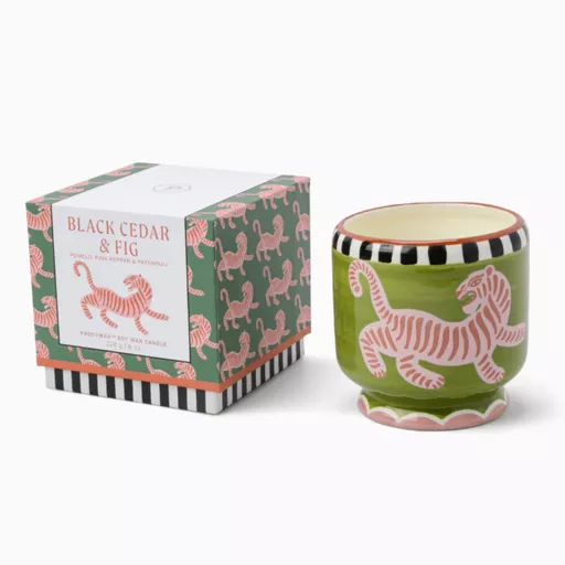 Paddywax A Dopo Tiger Ceramic Candle - Black Cedar & Fig