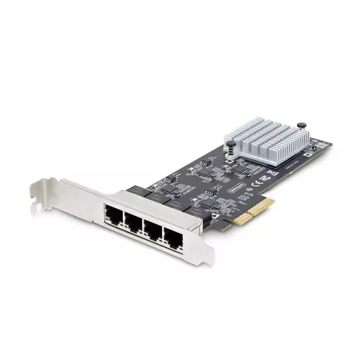 StarTech.com 4-Port 2.5Gbps NBASE-T PCIe Network Card, Intel I225-V, Quad-Port Computer Network Card, Multi-Gigabit NIC, PCI Express Server LAN Card, Desktop Ethernet Interface