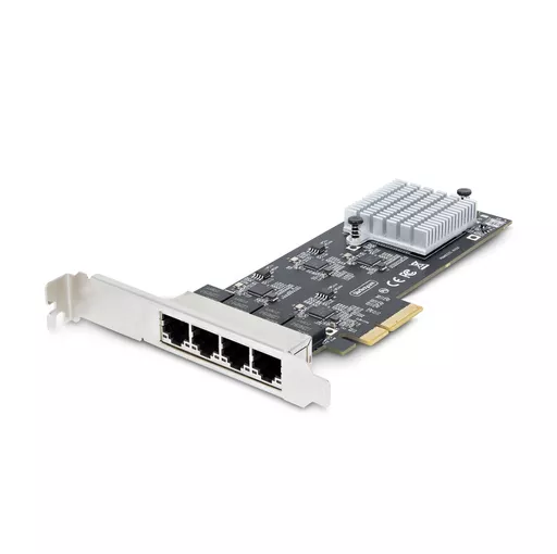 StarTech.com 4-Port 2.5Gbps NBASE-T PCIe Network Card, Intel I225-V, Quad-Port Computer Network Card, Multi-Gigabit NIC, PCI Express Server LAN Card, Desktop Ethernet Interface