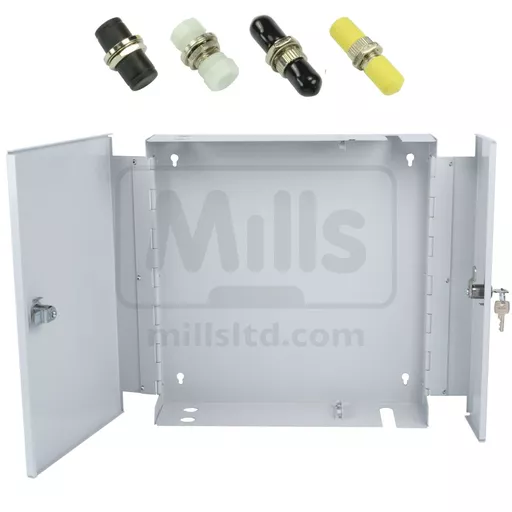 Lockable Double Door Fibre Wall Box with up to 48x FC / ST Adaptors