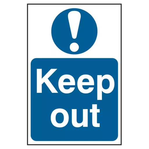 ASEC `Keep Out` 200mm x 300mm PVC Self Adhesive Sign