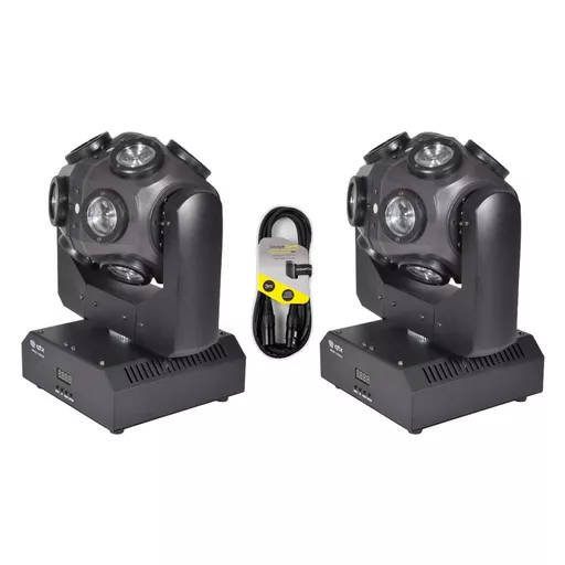 QTX Orbital LED U/V Moving Head Twin Pack Bundle