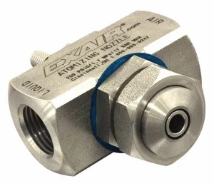 Siphon Fed Atomizing Nozzles In Grade 303 Stainless Steel