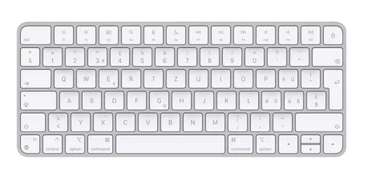 Apple Magic keyboard USB + Bluetooth Swiss Aluminium, White