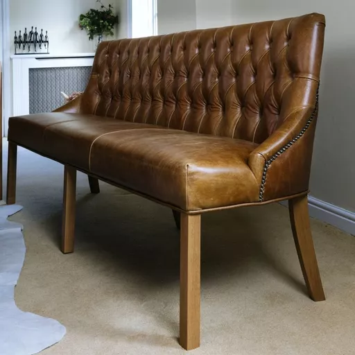 Linton Leather Dining Bench