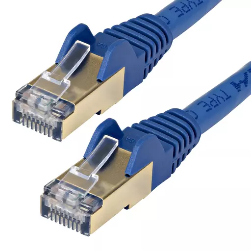 StarTech.com 1.5 m CAT6a Patch Cable - Shielded (STP) - 100% Copper Wire - Snagless Connector - Blue