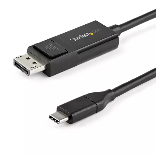 StarTech.com 6ft (2m) USB C to DisplayPort 1.2 Cable 4K 60Hz - Bidirectional DP to USB-C or USB-C to DP Reversible Video Adapter Cable - HBR2/HDR - USB Type C/TB3 Monitor Cable