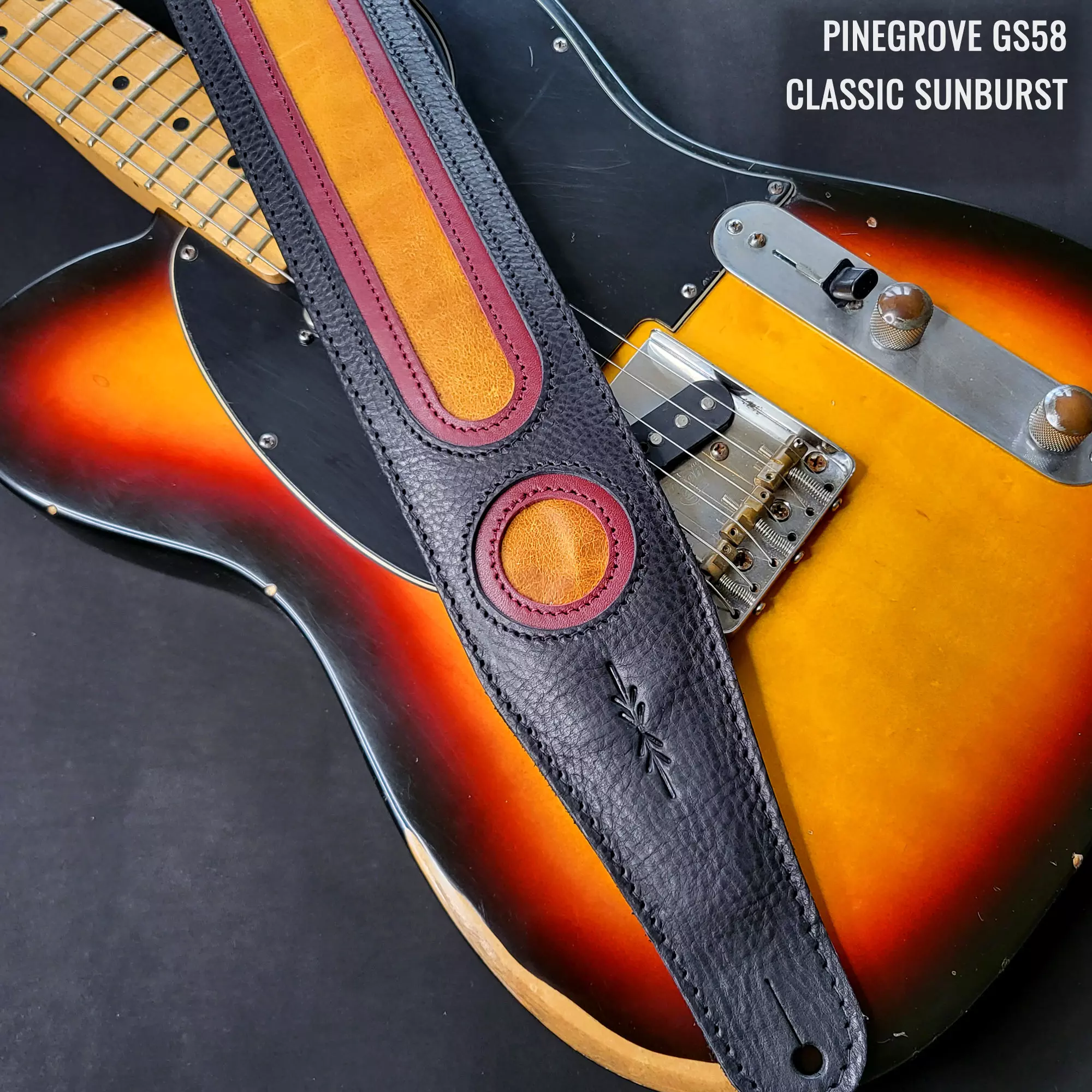 GS58 black red tan sunburst guitar strap Pinegrove 132442 ANNO.jpg