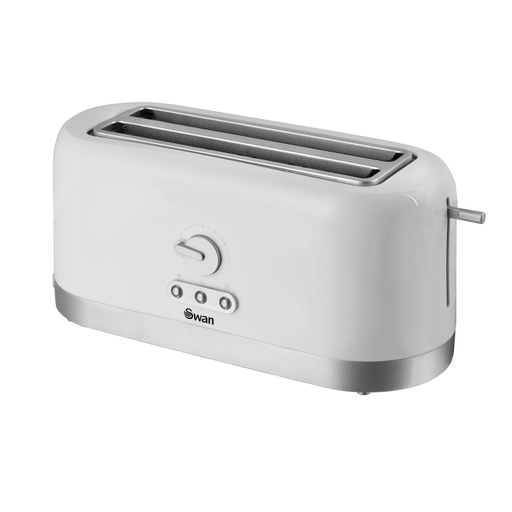 Swan White 4 Slice Long Slot Toaster