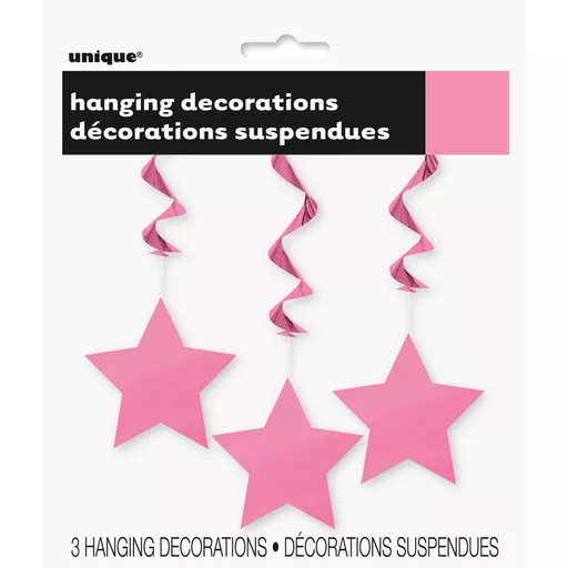 Hot Pink Star Hanging Swirls