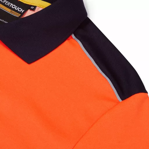 SYH-304D-System-Hi-Vis-Eco-CottonCool-Short-Sleeve-Yellow-Navy-Polo-Detail 2 With Segmented Tape.png