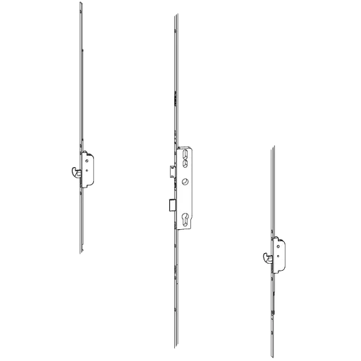 ROTO H650 45mm Backset Latch & Deadbolt Single Spindle With 2 Hooks 2003561