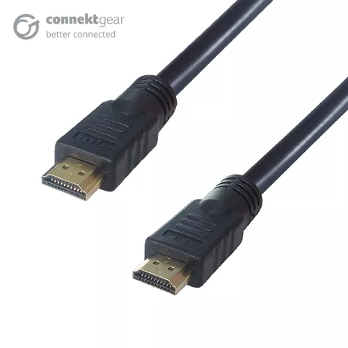 connektgear 15m HDMI V2.0 4K UHD Active Connector Cable - Male to Male Gold Connectors with Ferrite Cores