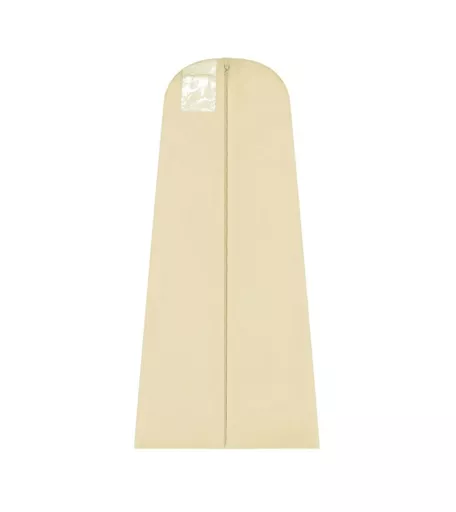 Cream Deluxe Gown Dress Cover with 10'' Tapered Gusset
